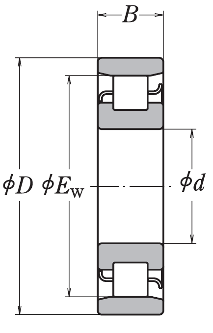 Роликовый цилиндрический подшипник (серия N) 212 W, фото 2