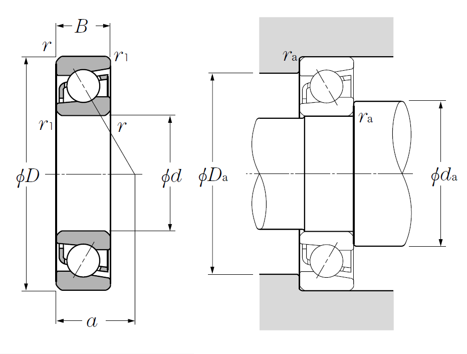 Однрядный шариковый подшипник 7314 B (66314 ГОСТ), фото 2